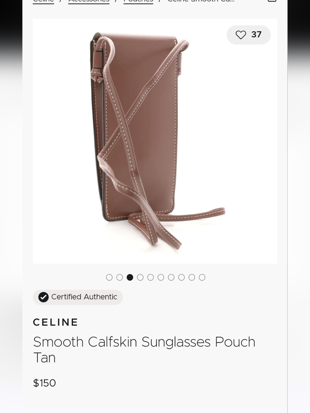 Celine Smooth Calfskin Sunglass Pouch - Picture 2 of 4